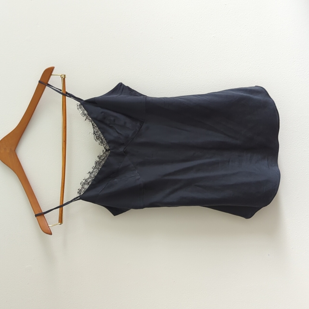 DVF Silk Cami, dark grey, size 6 S/M